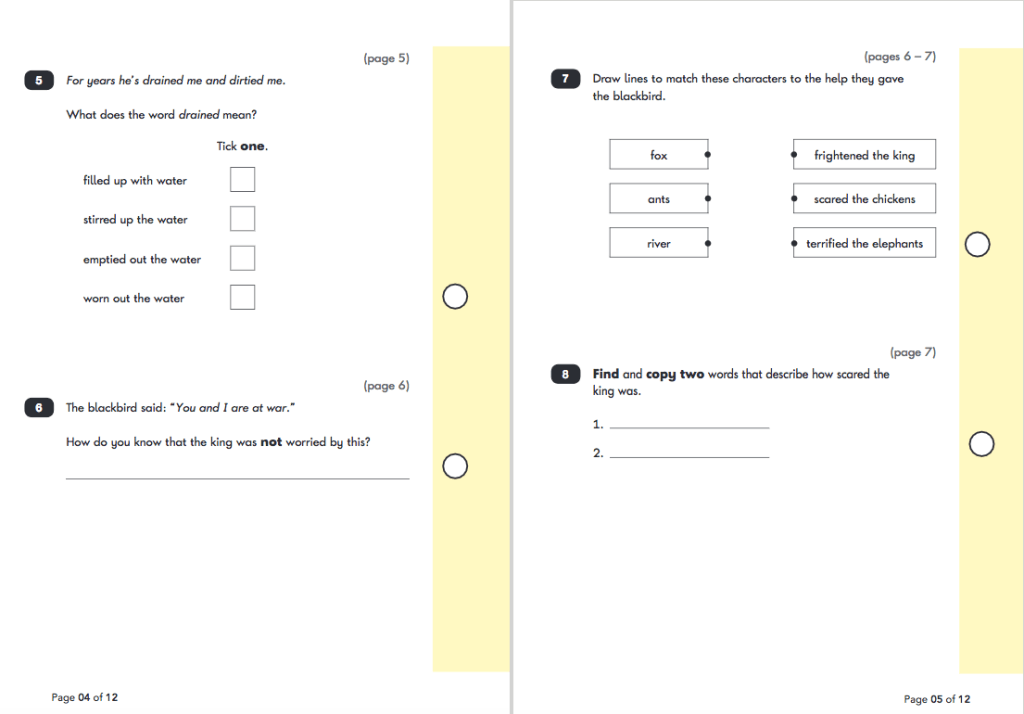 Sample KS1 English Reading SATs Paper Two Questions and Answers Page 9